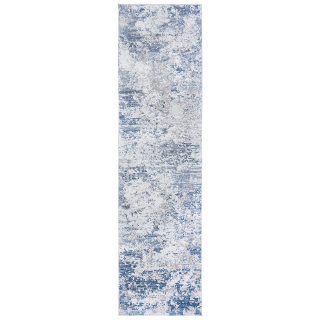 SAFAVIEH Amelia Collection Runner Rug - 2'2'' x 8', Grey & Blue, Modern Abstract Design, Non-Shedding & Easy Care, Ideal for Hig