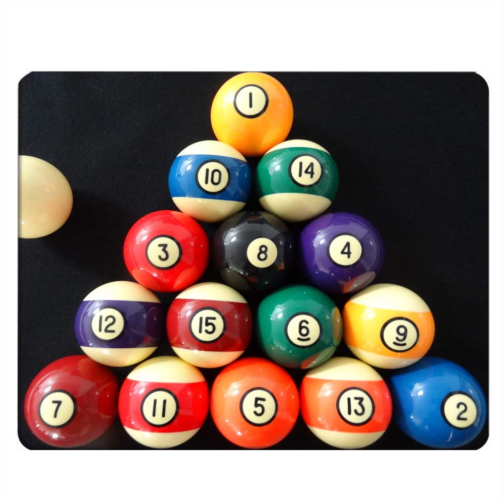Nicokee Balls Rectangle Gaming Mousepad Billiard Pool Balls Mouse Pad Mouse Mat For Computer Desk Laptop Office 9.5 X 7.9 Inch N