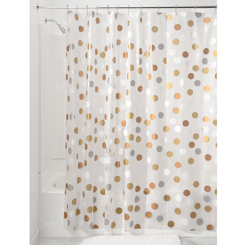 Idesign Gilly Dot Peva Shower Curtain - Metallic