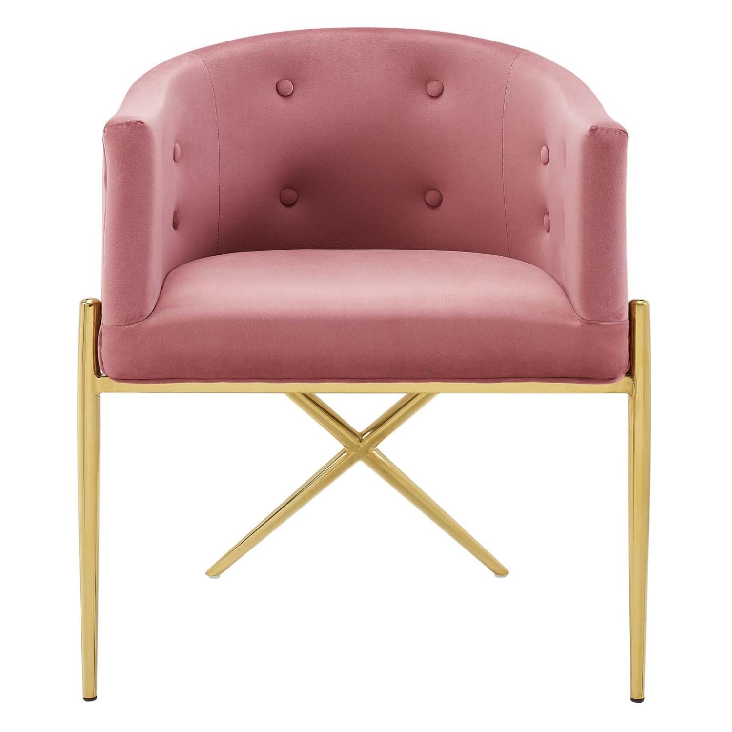 Modway Savour Tufted Performance Velvet Accent Armchair, Dining Chair - Set Of 2, Dusty Rose