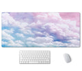 Ssoiu Cute Watercolor Pastel Sky Desk Mat, Cute Cloud Desk Mat, Cute Pink Sky Desk Pad, Sky Desk Mat, Desk Mat Cute, Extended De