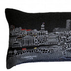 HomeRoots Grey 45' Black Nashville Nighttime Skyline Lumbar Decorative Pillow