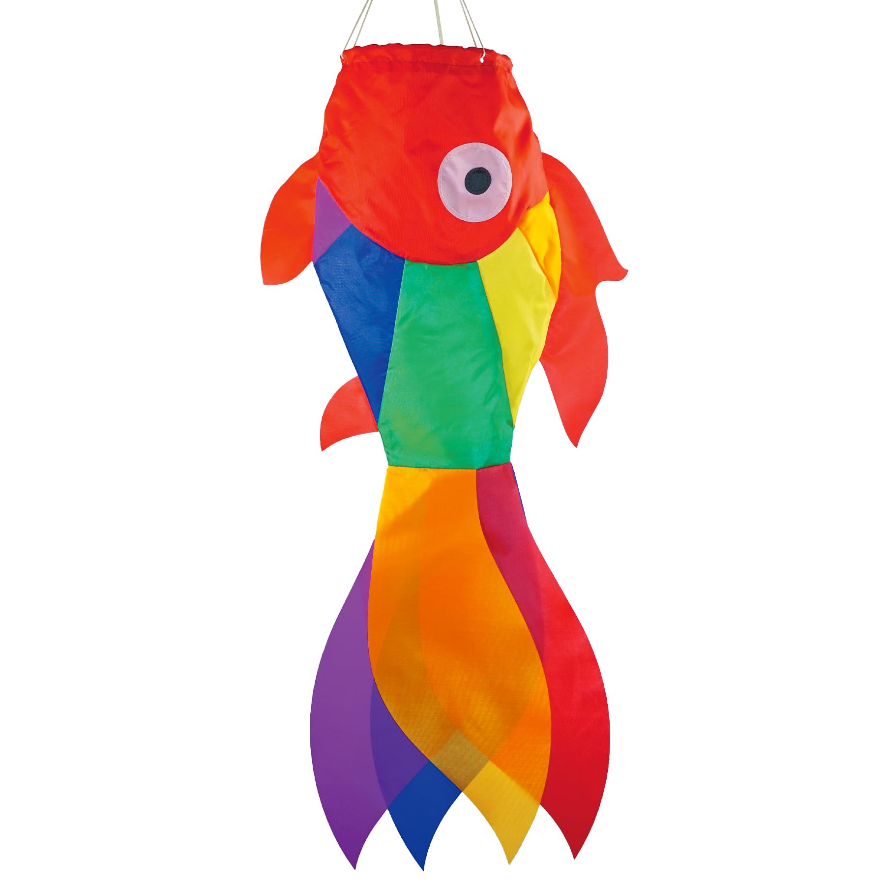 In The Breeze 5208 - 30-Inch Rainbow Damsel Fish Windsock -Large And Colorful Fishsock With Applique Design