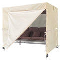 Ourdoor Swing Cove,2 Triple Seater Hammock Cover Garden Swing Cover Garden Hammock Glider Chair Cover Outdoor Swing Cover Uv Resistant Swing Canopy Cover (80 * 59 * 72 Inch) Beige