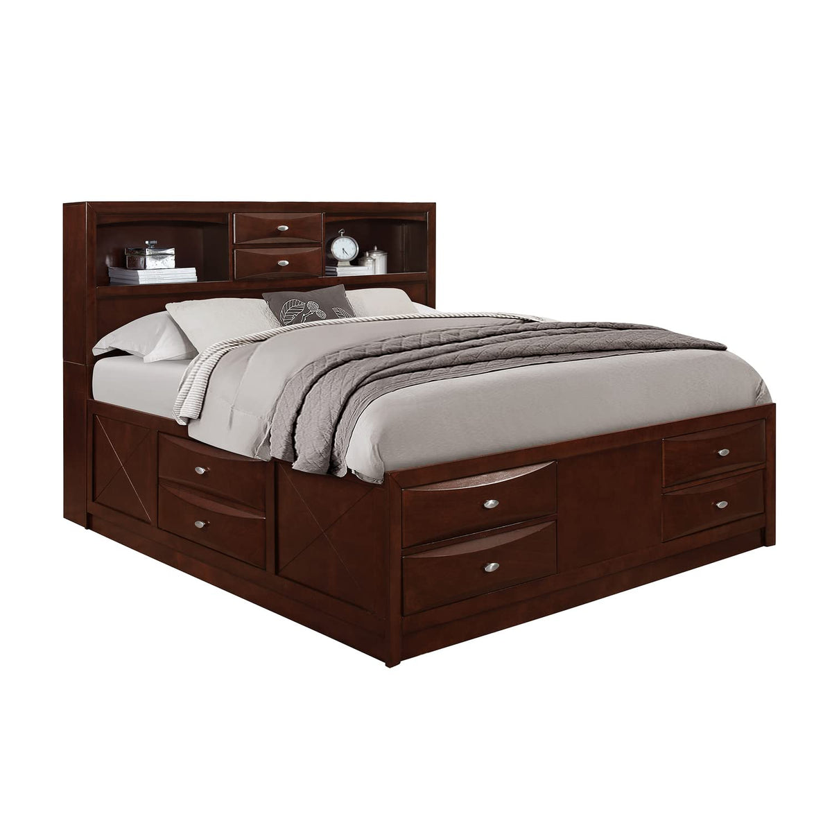 Global Furniture Merlot Queen Bed Platform