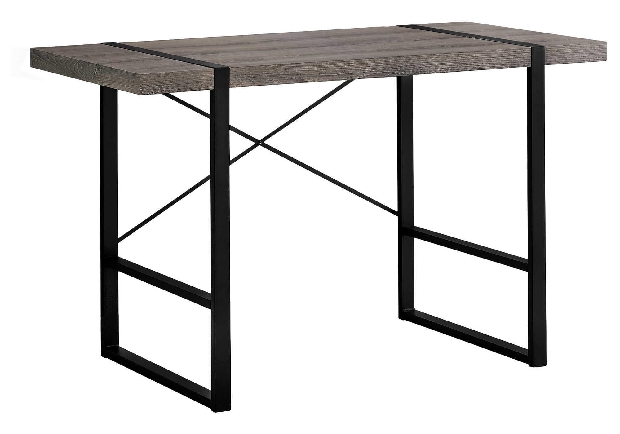 Monarch Specialties Laptop Table For Home & Office-Study Computer Desk-Contemporary Style-Metal Legs, 48&quot; L, Dark Taupe