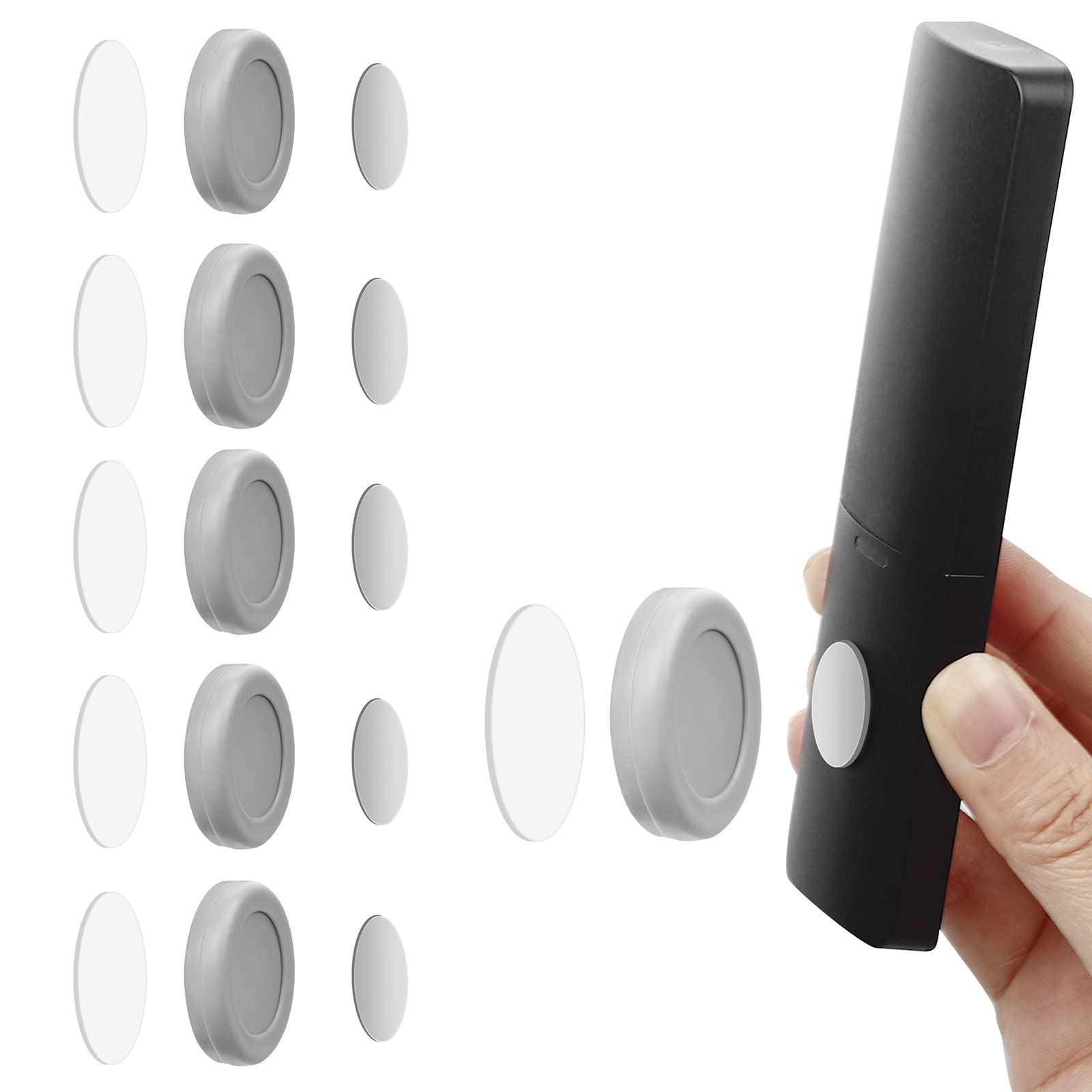 Wallfid 5 Pack Magnetic Remote Control Holder Wall Mount Holders Hole-Free Phone Charging Organizer Storage Containers For Home