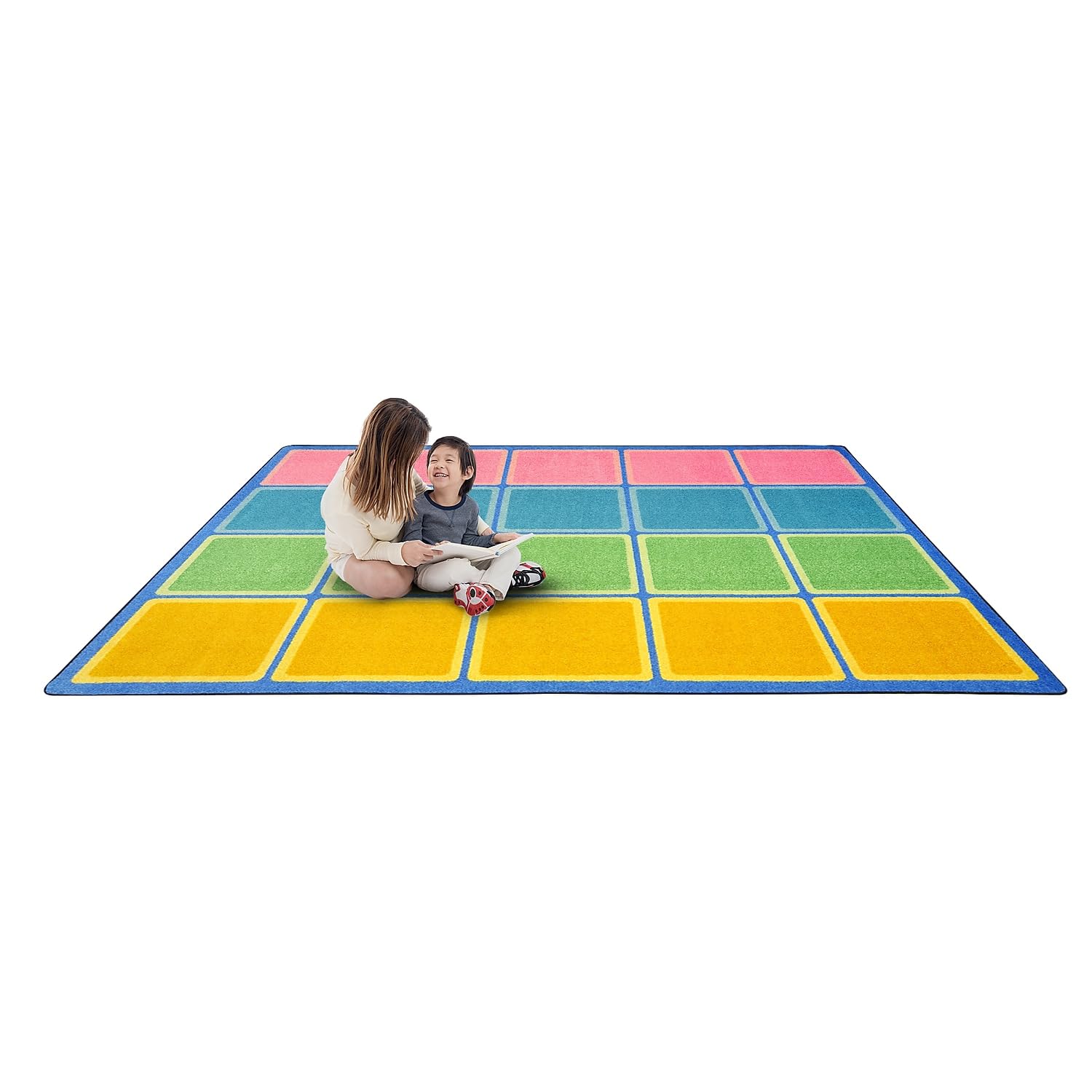 Joy Carpets Blocks Abound Rug, Pastel, 5 '4 '' X 7 '8 ''
