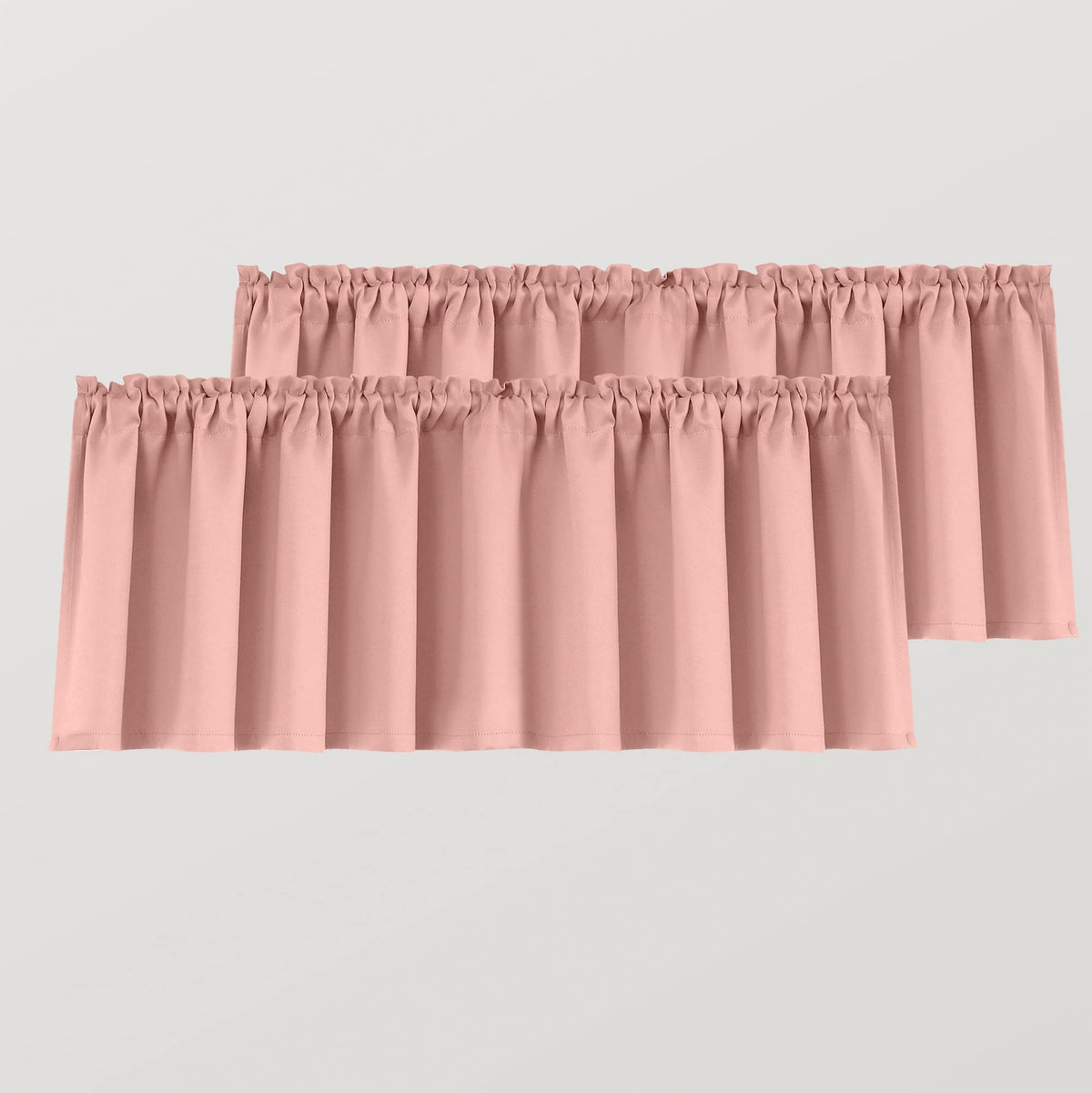 Blush Pink Window Valances 16 Inch Length for Girls Bedroom Kids Room Boho Nursery Decor Rod Pocket Small Short Light Blocking T