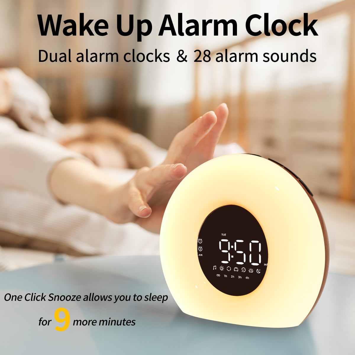 Orangelight Wake Up Light Sunrise Alarm Clock For Bedroom Sunrise Sunset Simulation 23 Natural Sounds 13 Colors Night Light Dual