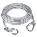 JAY STORE 18 Stainless Steel Clothes Drying Rope 10 Meter with Locking Hooks, PVC Coated Rust Resistant Steel Wire Clothesline f