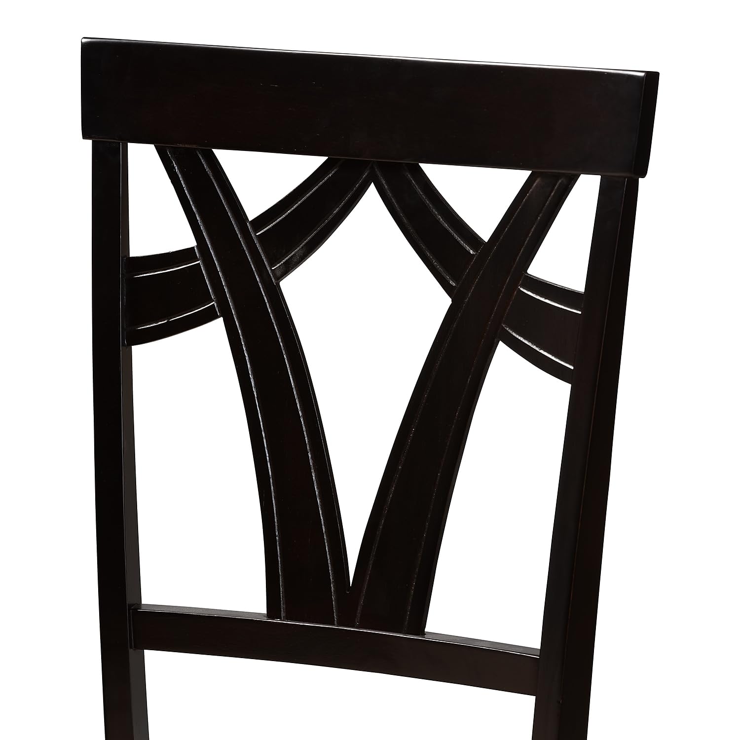 Baxton Studio Sylvia Contemporary Fabric Dining Chair, Sand and Espresso Brown, 2/Set (149-2PC-8961-HT)