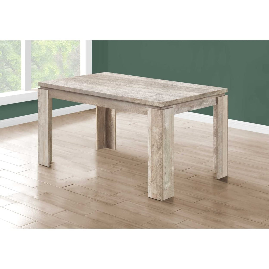 HomeRoots Decor 35.5-inch x 59-inch x 30.5-inch Taupe, Reclaimed Wood Look - Dining Table