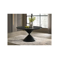 LILOLA LIVING Haven 59" Round Ebony Black Pedestal Dining Table with Hourglass Base