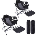 CDEN Hammock Chair with Footrest, Rocking Camping Chair, Swinging Camping Chairs, with Detachable Footrest, Cup Holder, Side Poc