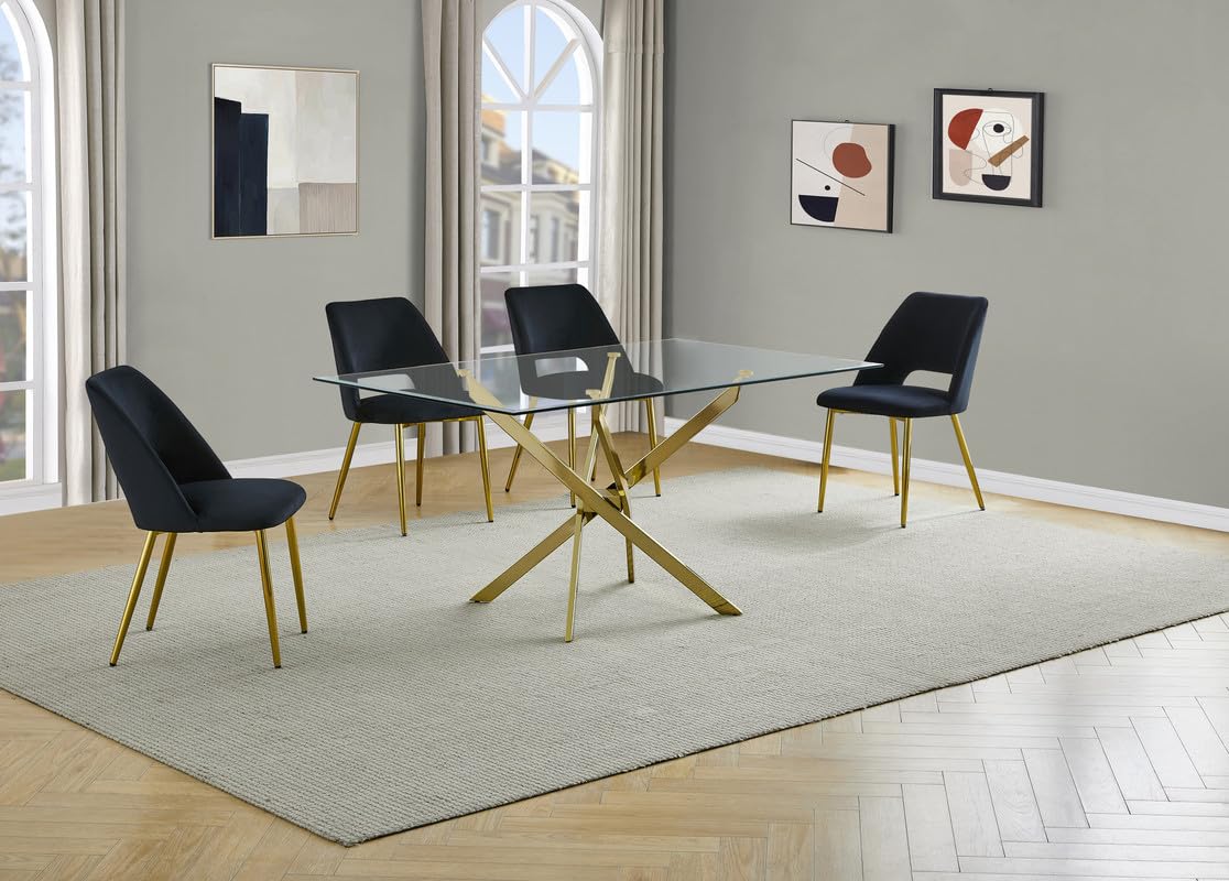 Best Quality Furniture D61-SC226-9 Dining Set, 5-Piece, Black