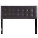 Modway Lily Tufted Faux Leather Upholstered Full Headboard in Brown
