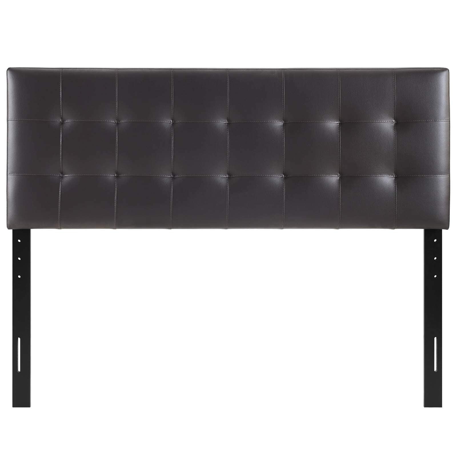 Modway Lily Tufted Faux Leather Upholstered Full Headboard in Brown