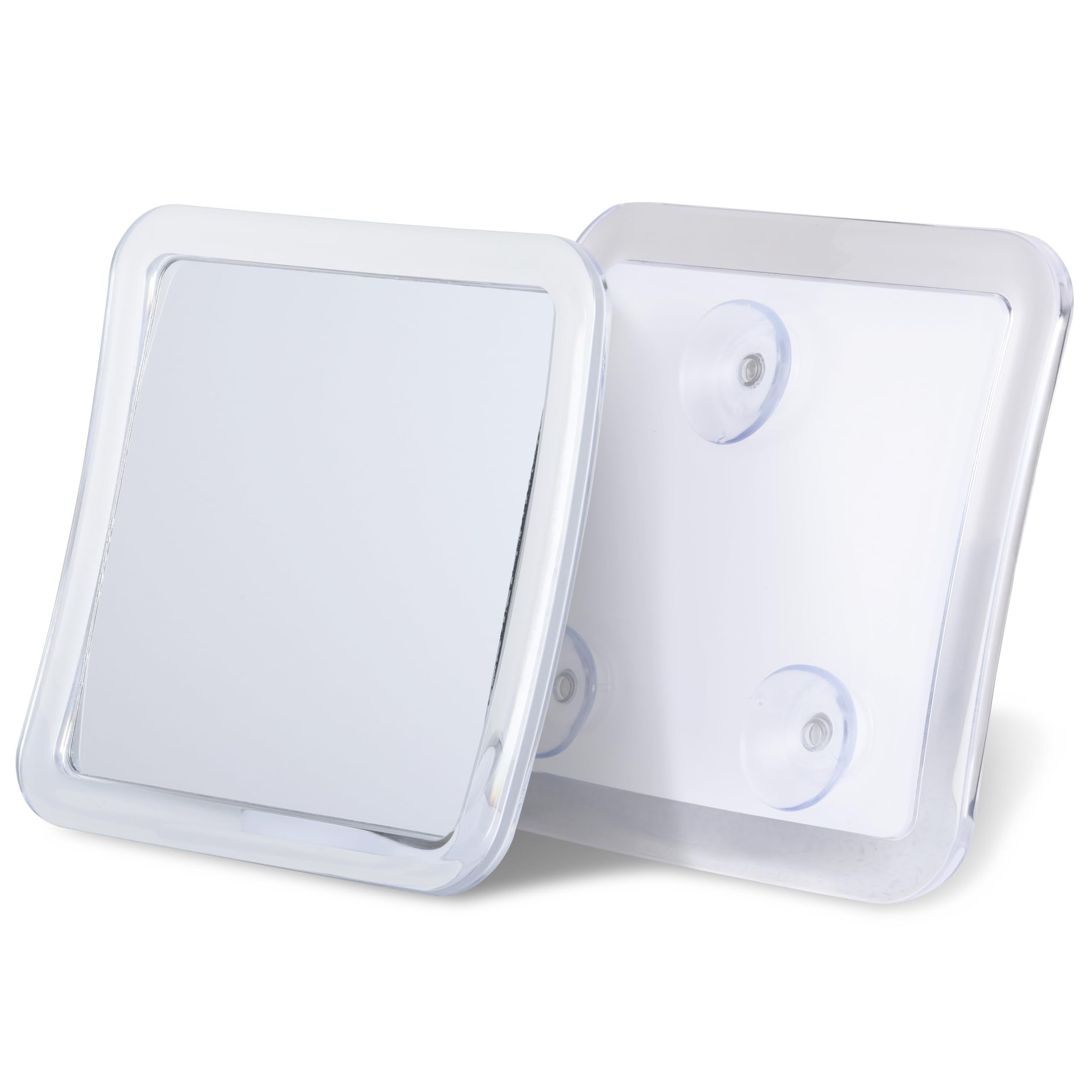 Small Travel Shower Mirror - Fogless Shower Shaving Mirror with Triple Suction Cups, Anti-Fog & Shatterproof Stick On Shave Mirr