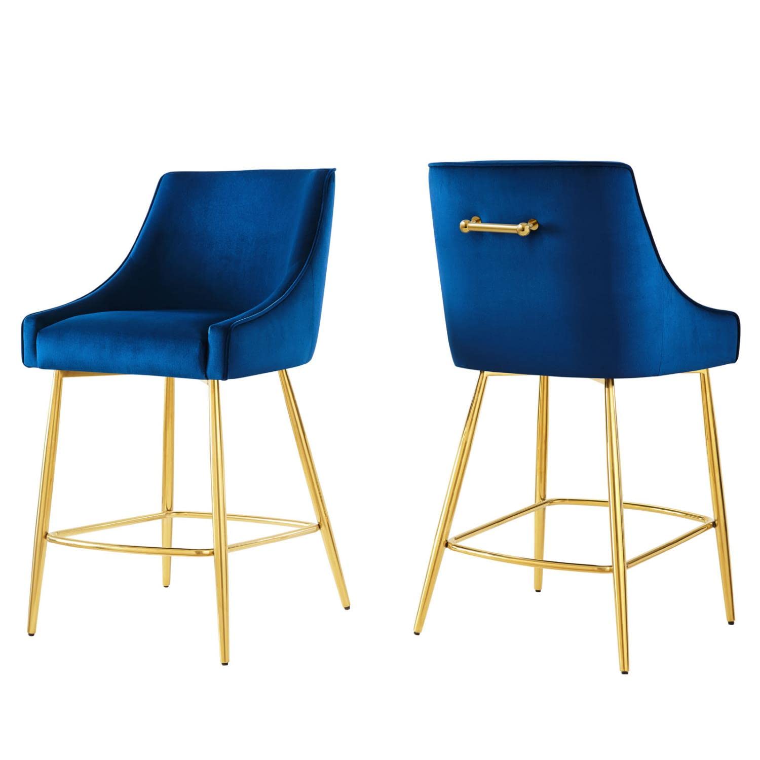 Modway Discern 2 Counter Stools, Pack of 2, Navy