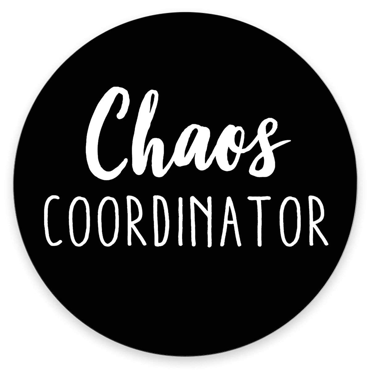 Amcove Chaos Coordinator Mouse Pad, Office Desk Accessories, Funny Mouse Pad, Round Quote Mouse Pad, Office Decor, Desk Accessor