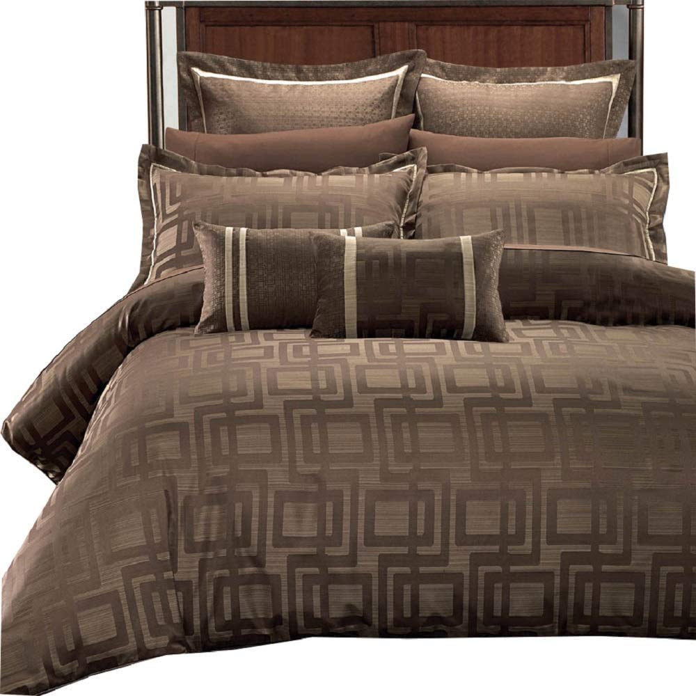 Wholesale Beddings Luxury Janet 7Pc Queen Size Duvet Covers Set. Incudes: One Duvet Cover, Two Pillow Shams,Two Euro Shams And T