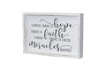 Where There Is Hope There Is Faith Where There Is Faith Miracles Happen Wood Wall Framed Sign, White Washed Wood Inspirational W