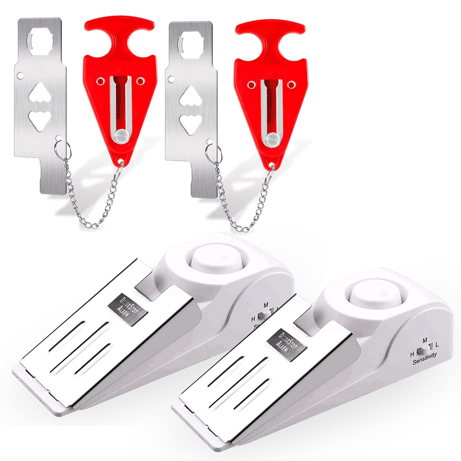 Kerui Upgraded Door Stop Alarm With Portable Door Lock, 120Db Siren Security Door Stopper Wedge Alarms For Travel Hotel Home Apa