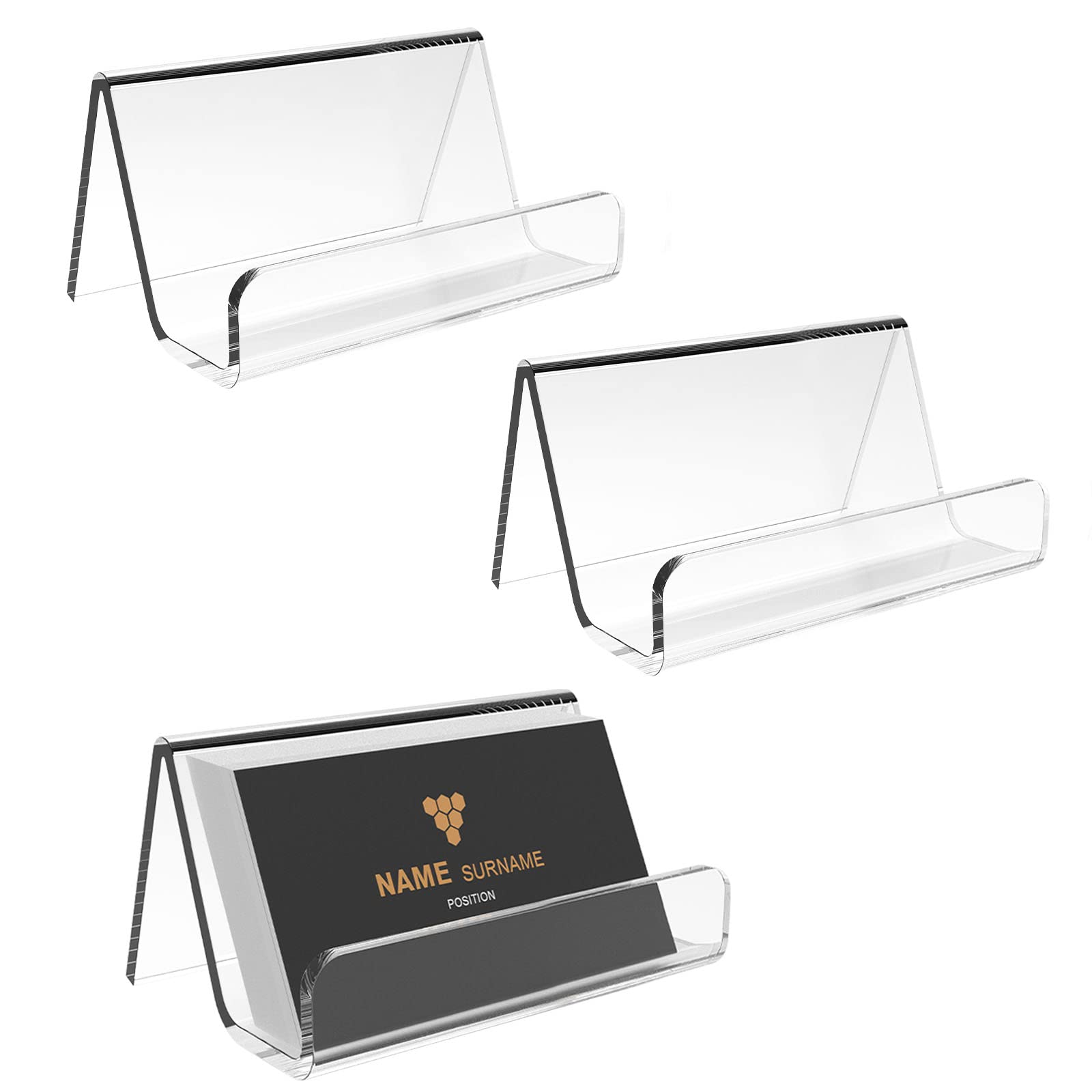 Emomas Acrylic Business Card Holder For Desk, Business Card Stand Desktop Business Card Holders For Exhibition,Office Acrylic Bu