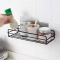 LUVINA PunchFree Bathroom Shelf Iron Shower Gel Shelf Bathroom Wash Basket Storage Basket Storage Rack (Color : Black)