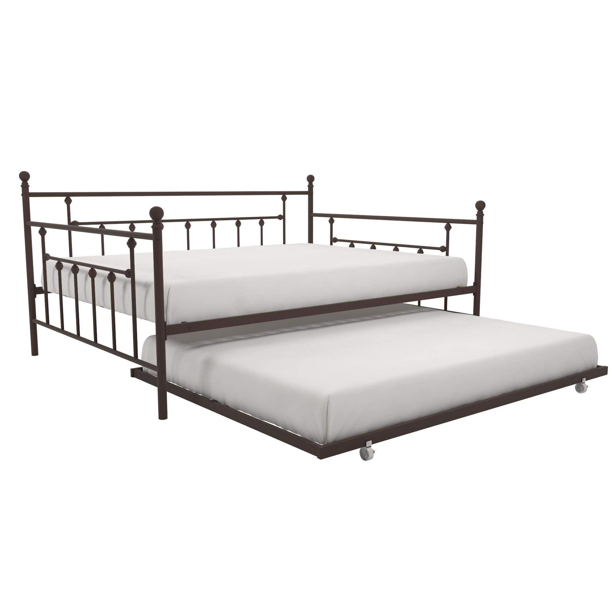Dhp Manila Metal Daybed And Trundle, Queen/Full Size, Bronze