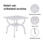 Jardin De Centennial Cast Aluminum Outdoor Side Table,Anti-Rust Outdoor End Table,Patio Coffee Bistro Table For Indoor,Garden,Porch,Balcony(Square White)