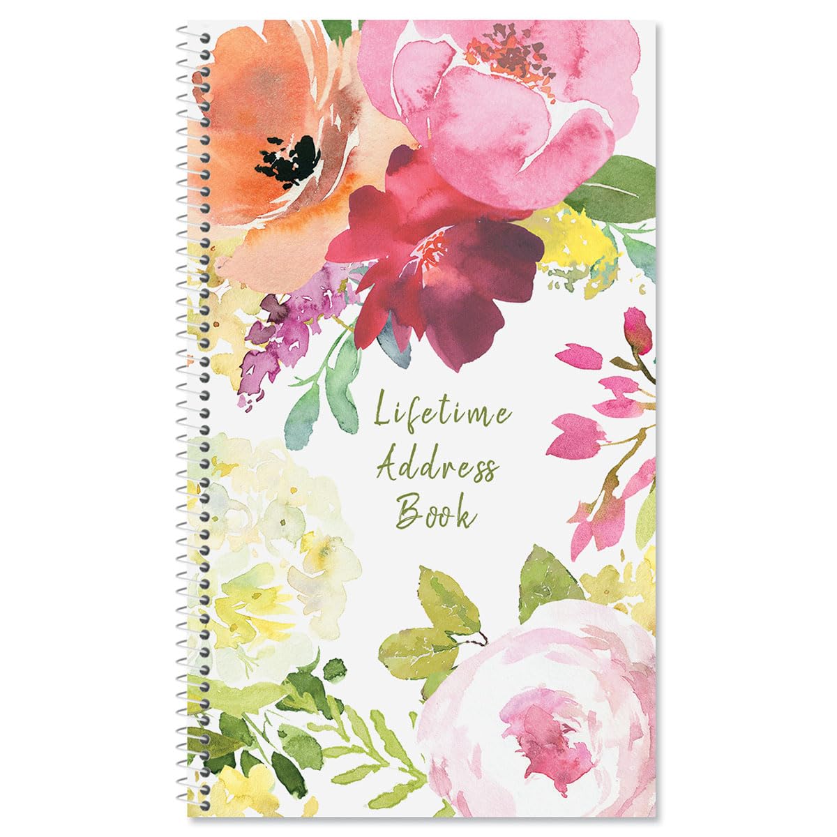 Current When Flowers Speak Address Book-94 Pages; Small 5' X 8-1/2' Size For Purse Or Office,Spiral Bound Soft Cover Organizer