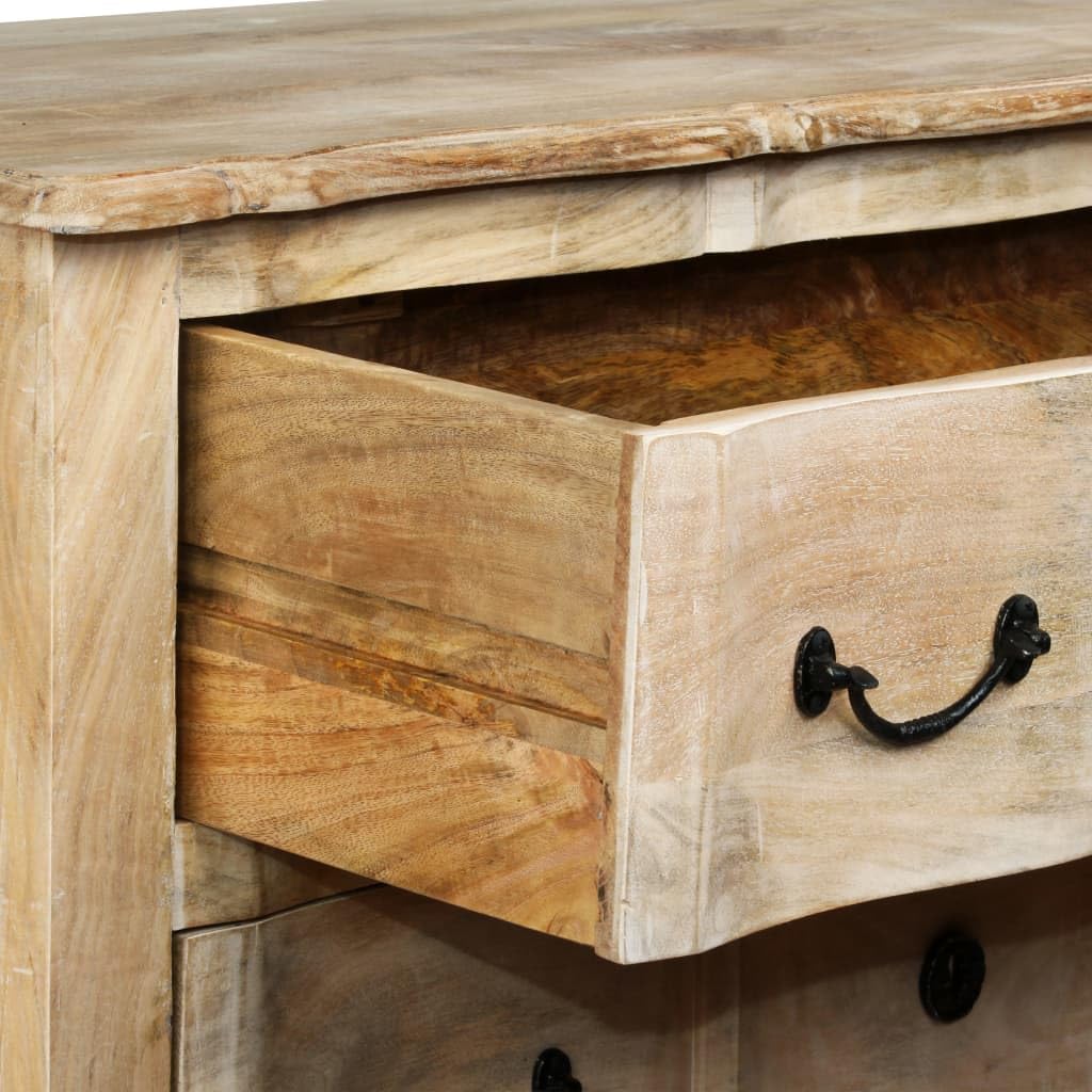 vidaXL Rustic Wooden Sideboard with 6 Drawers - Solid Mango Wood Construction in French Country Style