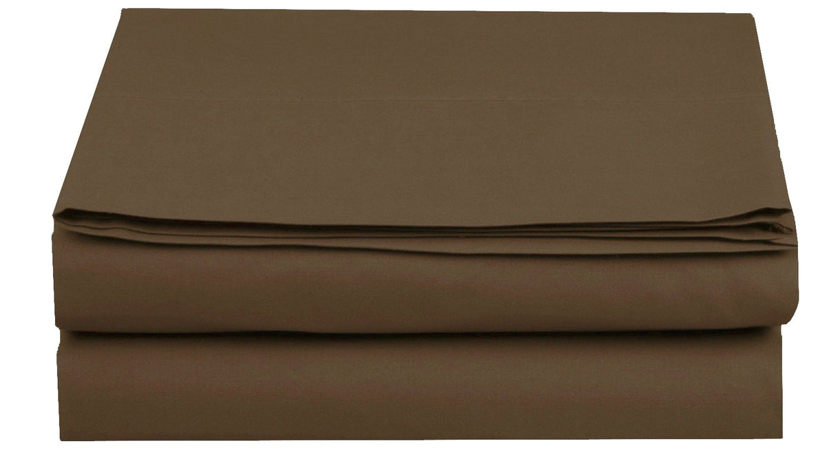 Luxury Flat Sheet on Amazon Elegant Comfort Wrinkle-Free 1500 Premier Hotel Quality 1-Piece Flat Sheet, Twin/Twin XL Size, Choco