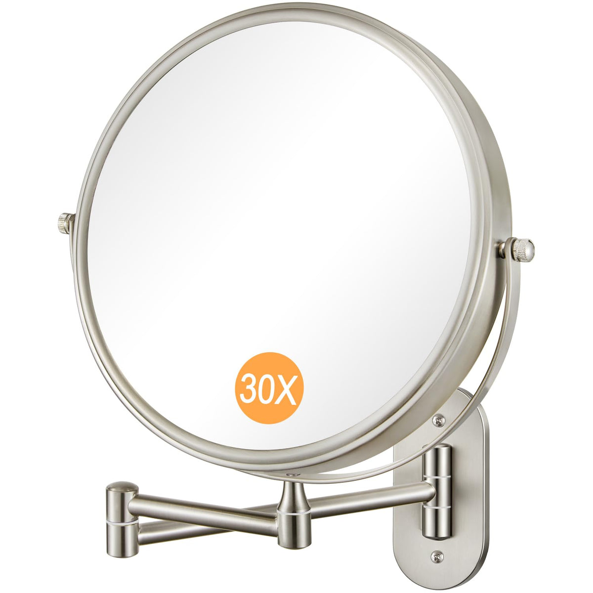 1X/30X Wall Mounted Makeup Mirror, 8 Inch DoubleSided Magnifying Mirror