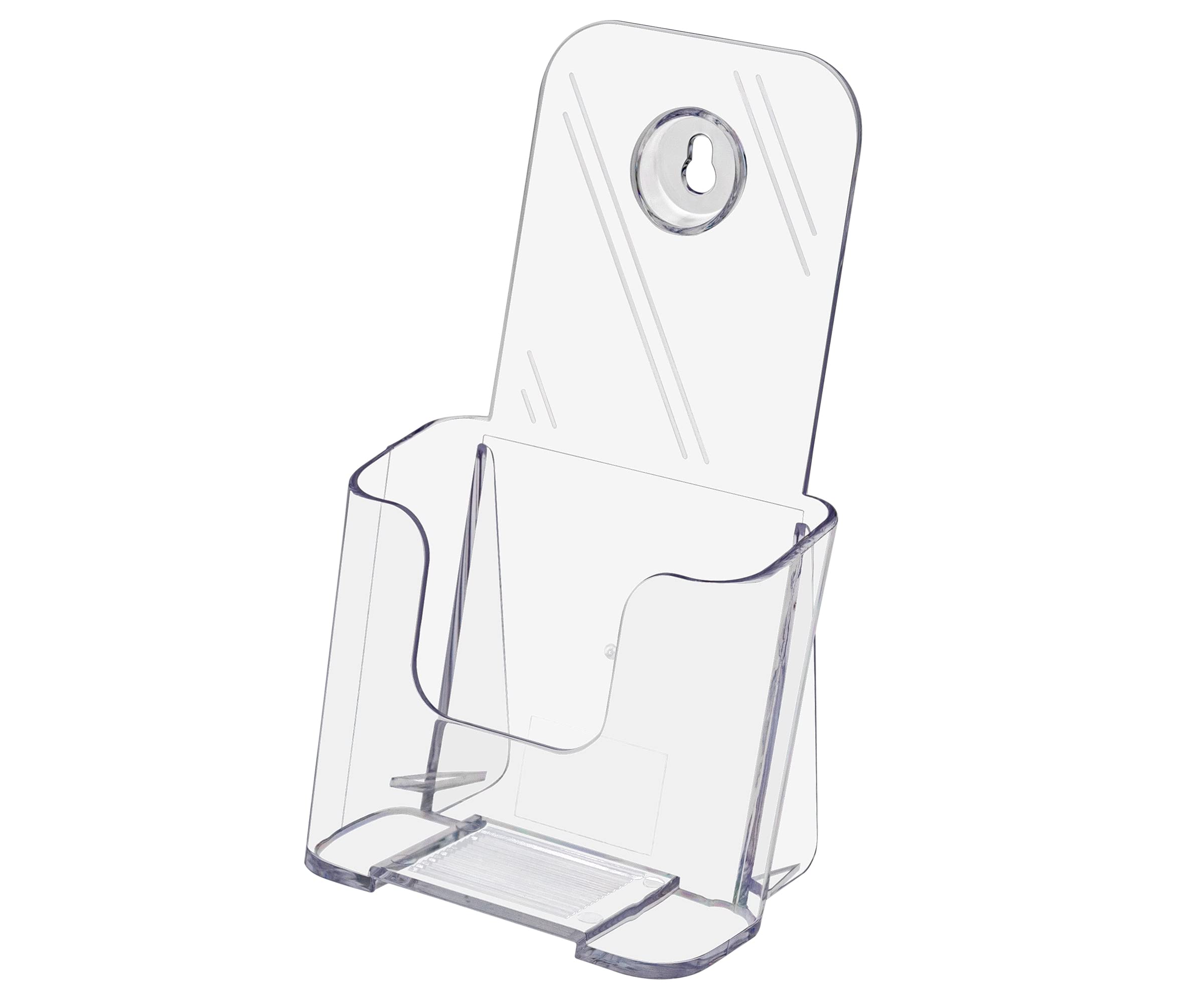 Marketing Holders 5 Pack Brochure Holder Clear Plastic Counter Or Wall Printed Materials Bin With Hardware For 4' Pamphlets Map