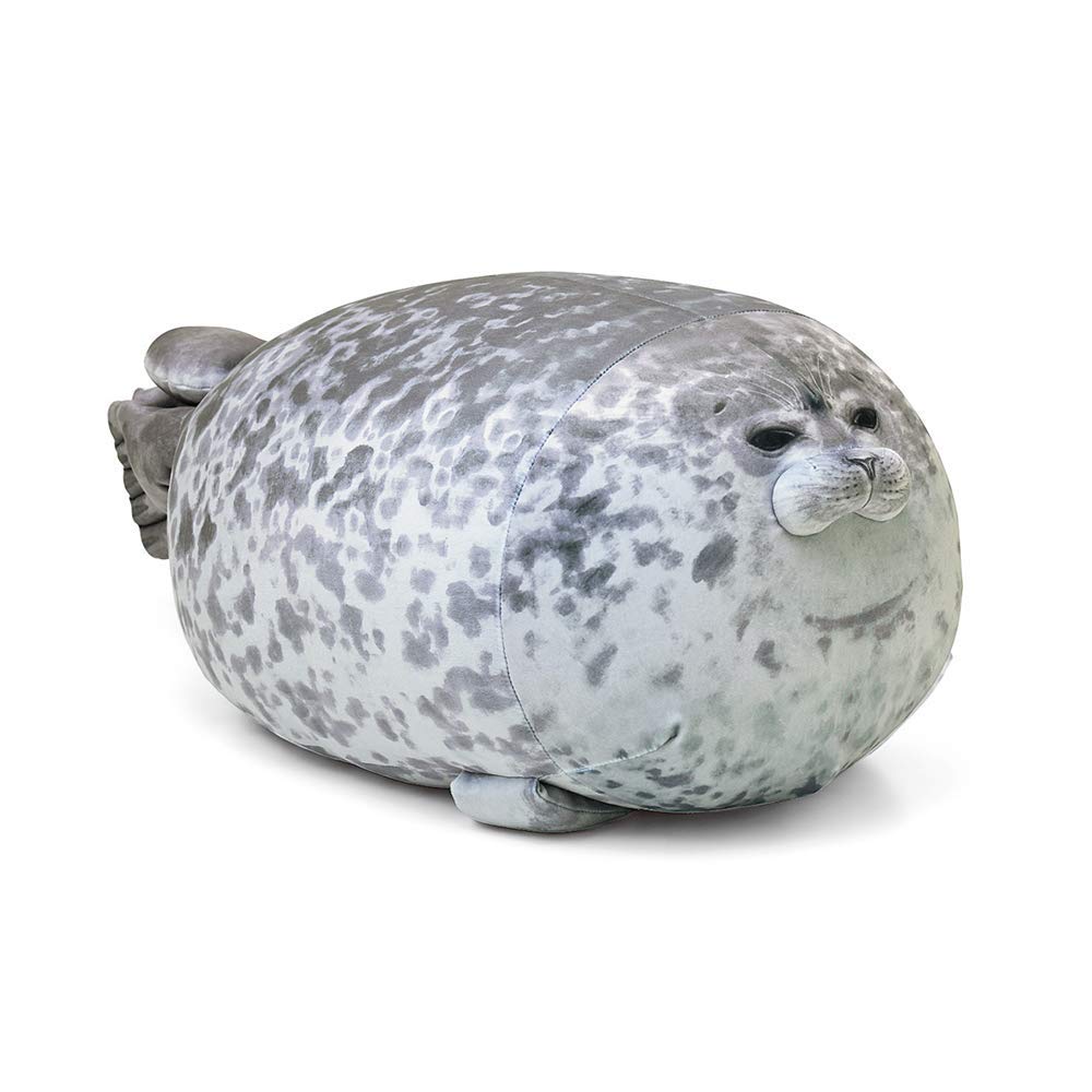 Seal Pillow, Chubby Blob Seal Plush Toys Pillow Kids Bedding Super Soft Plush Snuggle Cuddle Pillow (Large)