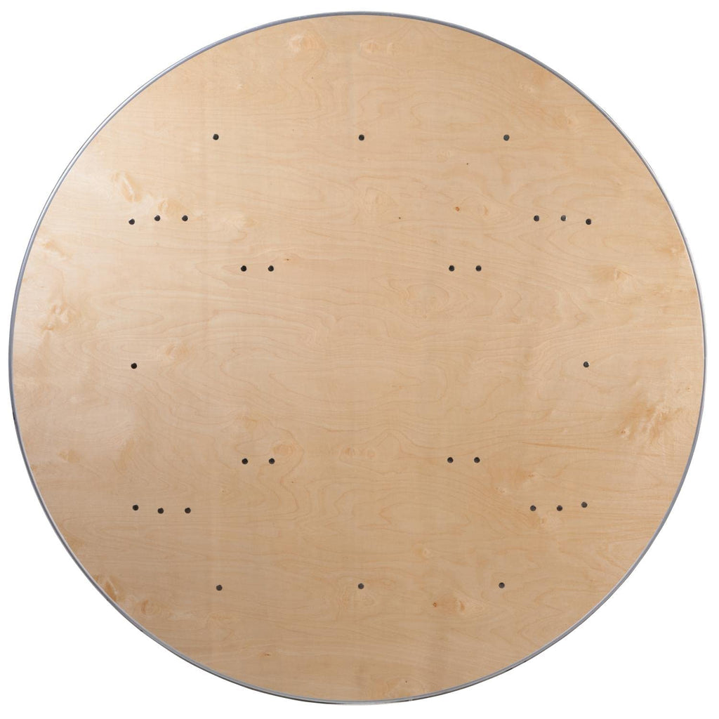 Flash Furniture 5.5-Foot Round HEAVY DUTY Birchwood Folding Banquet Table with METAL Edges