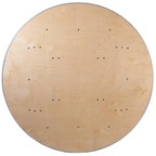 Flash Furniture 5.5-Foot Round HEAVY DUTY Birchwood Folding Banquet Table with METAL Edges