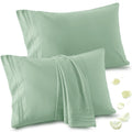 Vonty 2 Pack Queen Pillow Cases - 20X30 Inch, 1800 Thread Count Microfiber Pillowcases Queen Size Sage Green Pillow Cases Luxury