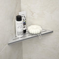 Bernkot Corner Shower Shelf 10 Brushed 304 Stainless Steel Slot Design Recessed Corner Shelf Bathroom Shelf Rack for Tiled Wall,