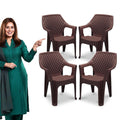 Maharaja Plastic Chair Set, Chair For Living Room, Home, Plastic Chair For Home With Arm Rest/Modern Stylish Design With Glossy 