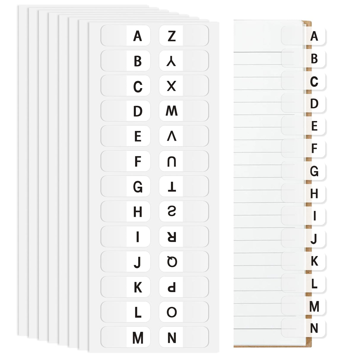 A-Z Sticky Alphabet Tabs Self-Adhesive Letter Index Tabs For Notebook, Textbook, Dictionary, And Filing (208 Pcs)