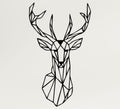 DEKADRON Metal Wall Art Geometric Deer Head Metal Deer Head with Antlers Wall Silhouette (56 x 90 cm)