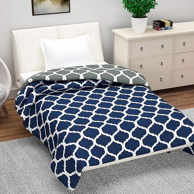 SHOPINGTRADE Poly Cotton Dohar Print Single Bed Reversible AC Blanket AC Dohar (Single Bed, Mix Match Single Bed)