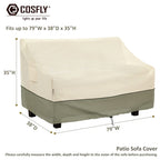 Cosfly Patio Furniture Covers Waterproof, Outdoor 3-Seater Sofa Cover Heavy Duty Fits Up To 79W X 38D X 35H Inches