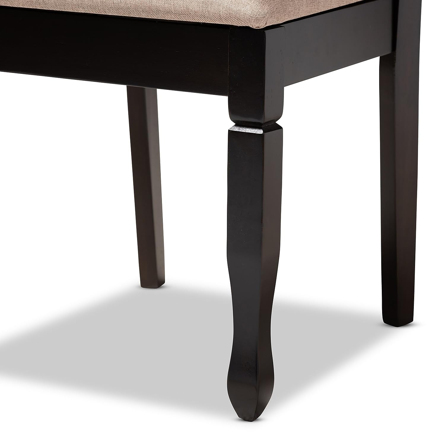 Baxton Studio Reneau Contemporary Fabric Dining Chair, Sand Brown and Espresso, 4/Pack (153-4P-9403-HiT)