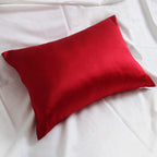 Red Silk Pillow Cases For Hair And Skin Made In Usa, Real 22 Momme Mulberry Silk, Anti Acne Silk Pillowcase With Zipper, Organic