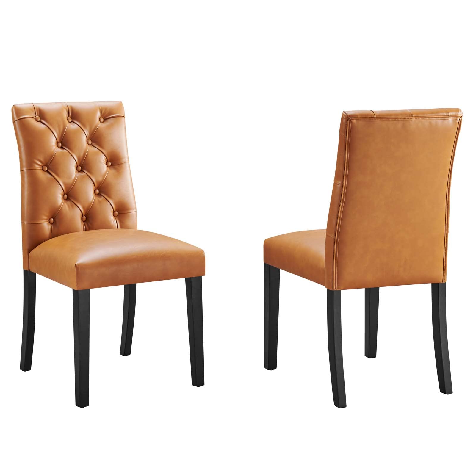 Modway Eei-3472-Tan Duchess Dining Chair Vinyl Set Of 2, Tan